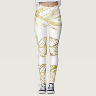 O mundo ouro das leggings modernas e brilhantes