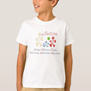 O mundo único da camisa de dedo do Autismo