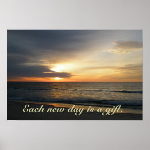O nascer do sol cada dia novo é um poster do
