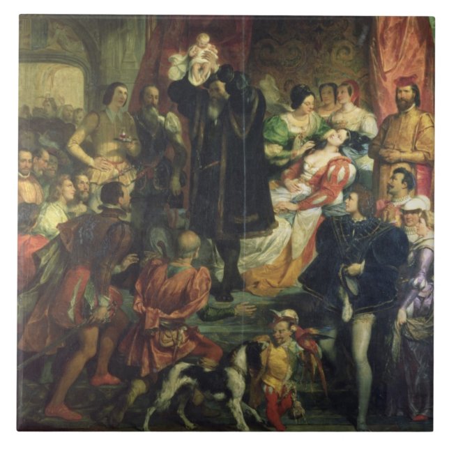 O nascimento de Henri IV (1553-1610) no castelo de (Frente)