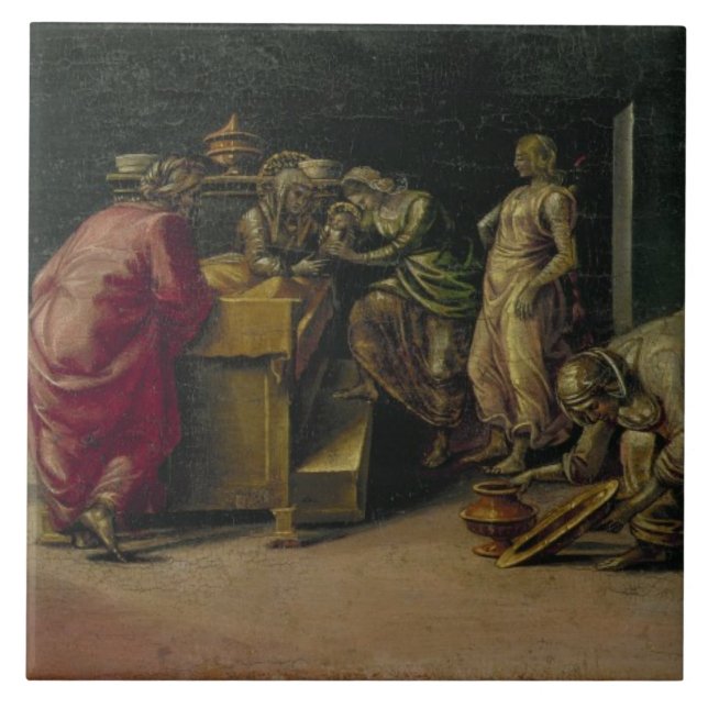 O nascimento de St John o baptista (óleo no (Frente)
