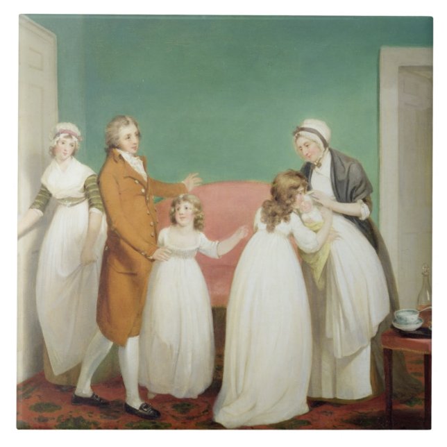 O nascimento do herdeiro, c.1799 (óleo em canvas) (Frente)