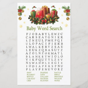 O Natal apresenta o Chá de fraldas do Word Search