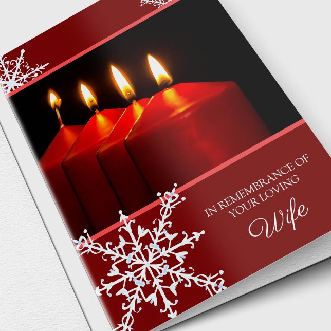 O Natal | dos Cartões de condolências Candles 2 (Candles Memorial Bereavement Remembrance Sympathy Christmas Card)