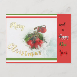 O Natal E O Ano Novo São Berries Vermelhos. Cartão