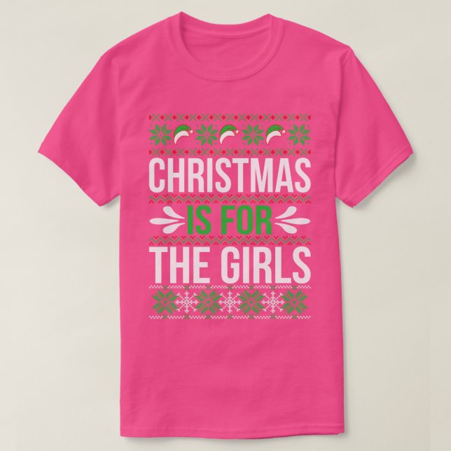O Natal é para as Meninas, um suéter de Natal feio (Frente do Design)