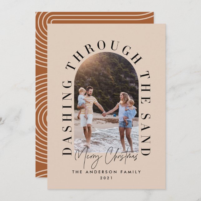 O natal geo moderno a passar pela areia (Frente/Verso)