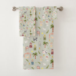 O Natal Natividade Sage Bath Toalha