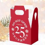 O Natal Só Abre 25 Caixas De Favor Gable<br><div class="desc">Você está dando alguns favores de Natal este ano que precisam de uma caixa de presentes vermelhos festiva com instruções rigorosas que não serão abertas até o dia 25 de dezembro? Acabou de encontrar o que estava procurando. Personalize a cor - adicione seu texto ou remova o rótulo branco no...</div>