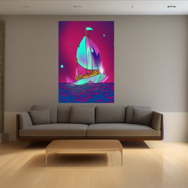O navio à vela | AI Art Poster (Criador carregado)