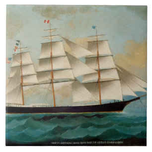 O navio Fleetwing, baía de Hong Kong