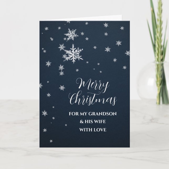 O neto de neve e sua esposa... Feliz cartão de Nat (Frente)