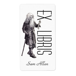 O nome de etiqueta sábio do ancião do Bookplate