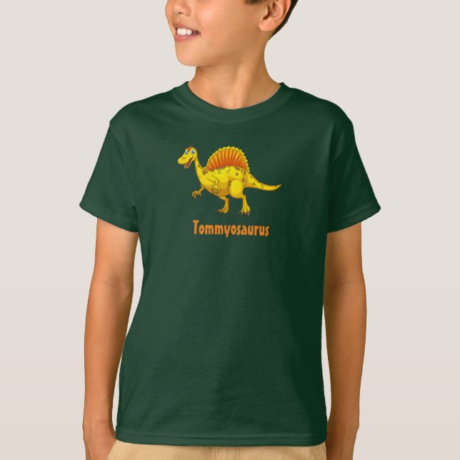 O nome do seu filho Camiseta de dinossauro (Frente)