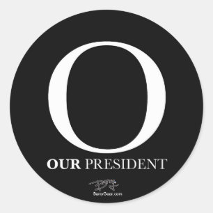 "O - Nosso presidente" etiqueta redonda