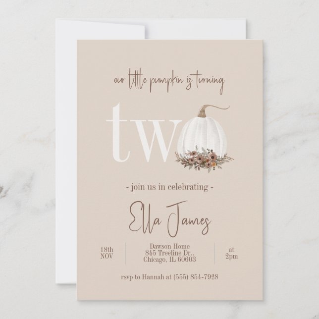 O nosso Segundo Convite De Aniversário (Frente)