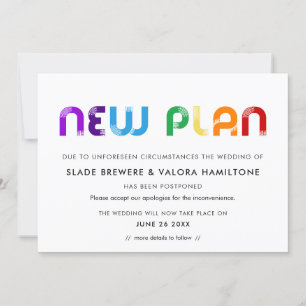 O novo plano adiou o cartão de casamento