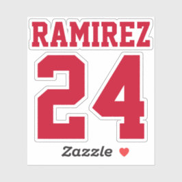 O número de Jersey personalizado e o adesivo de no