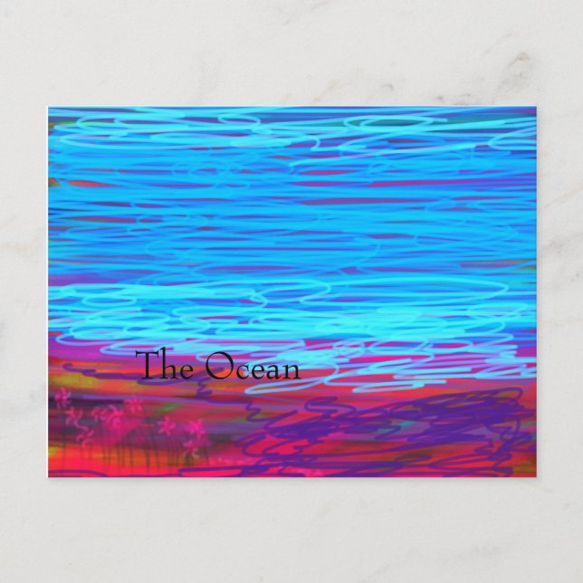 "O Oceano" desenhado como cartão postal (Frente)