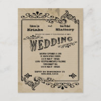O oeste velho inspirou o convite de casamento