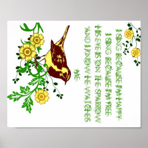 O Olho dele está no hino do pássaro Poster de faís