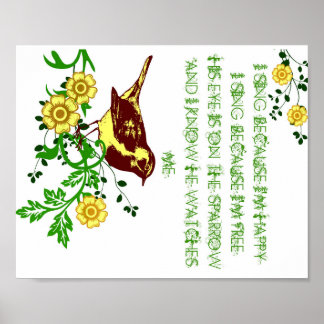 O Olho dele está no hino do pássaro Poster de faís