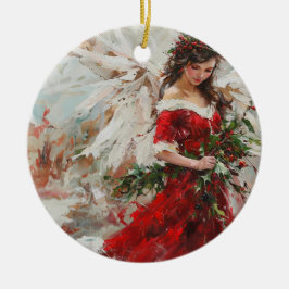 O Ornamento de Férias Anjo de Natal em Escarlate