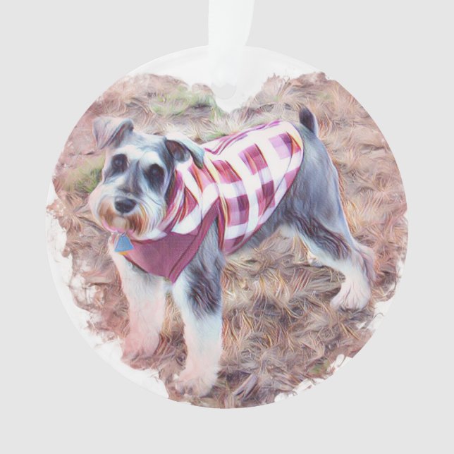 O ornamento de Hallie, mini Schauzer (Frente)