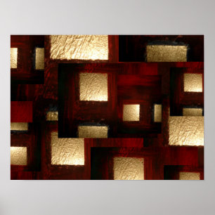 O ouro abstrato esquadra o poster