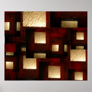 O ouro abstrato esquadra o poster