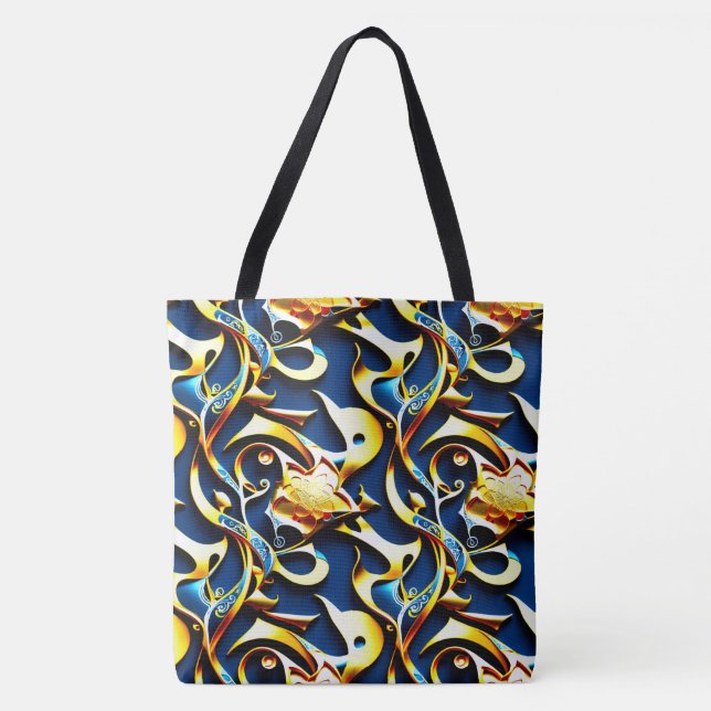 O Ouro azul árabe Tote Bag (Frente)