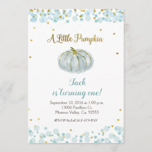 O ouro azul nossa abóbora está girando um convite