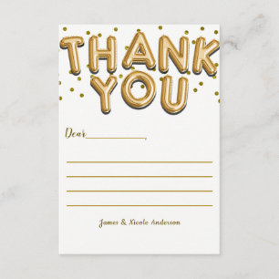 O ouro Balloons cartões de agradecimentos modernos