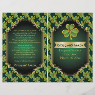 O ouro, casamento irlandês verde do trevo dobrou