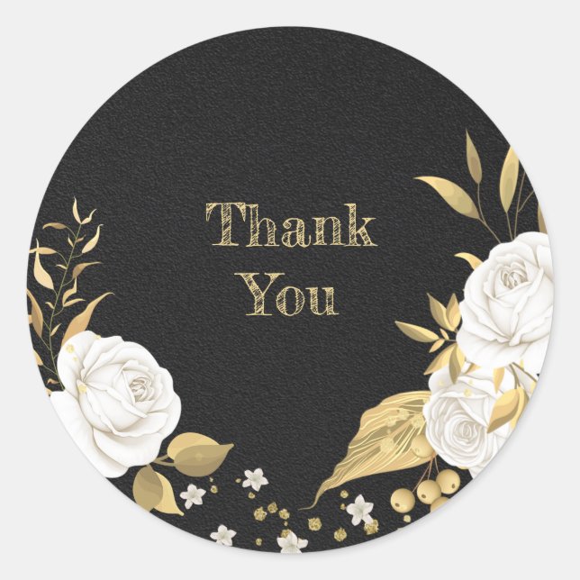 o ouro de flor branca deixa o adesivo preto quadra (Frente)