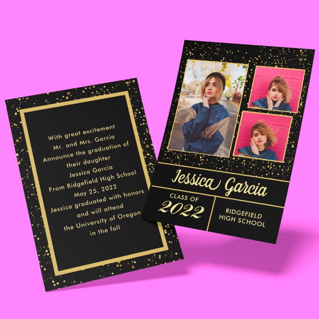 O Ouro de Graduação Clássica Elegante brilha 3 fot (Criador carregado)