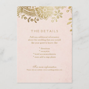 O ouro do falso cora cartão de detalhes elegante