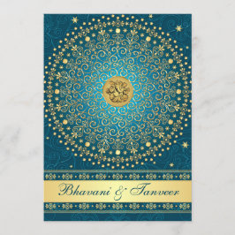 O ouro Hindu da cerceta de Ganesh enrola o convite