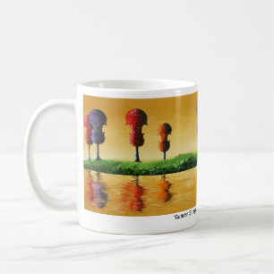 O outono amarra a caneca de café
