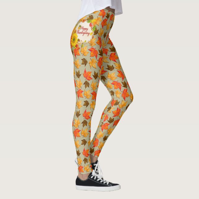 O outono deixa 1 Leggings de opções de imagem (Direita)