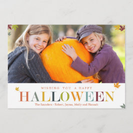 O outono deixa Cartões com fotos de Halloween