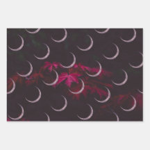 O outono deixa papel de embalagem de lua tripla