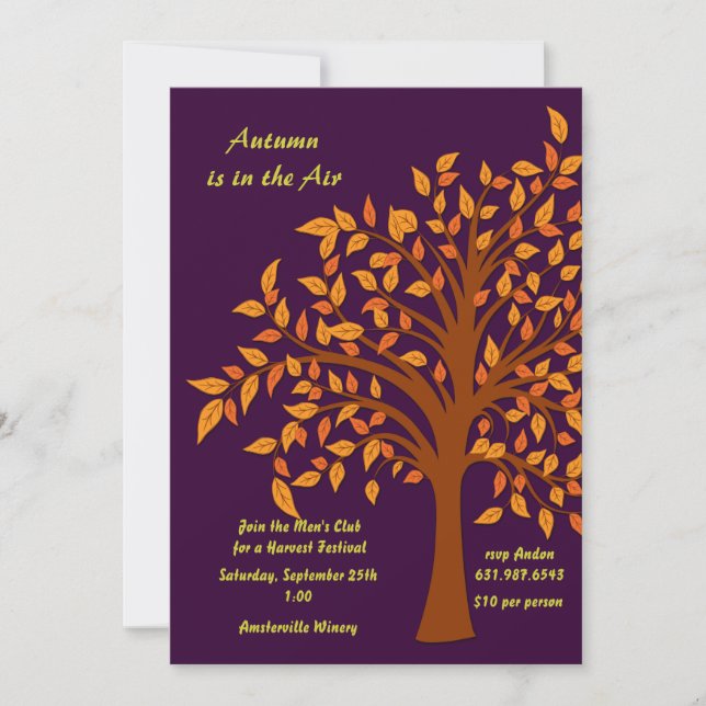 O outono está no convite do ar (Frente)