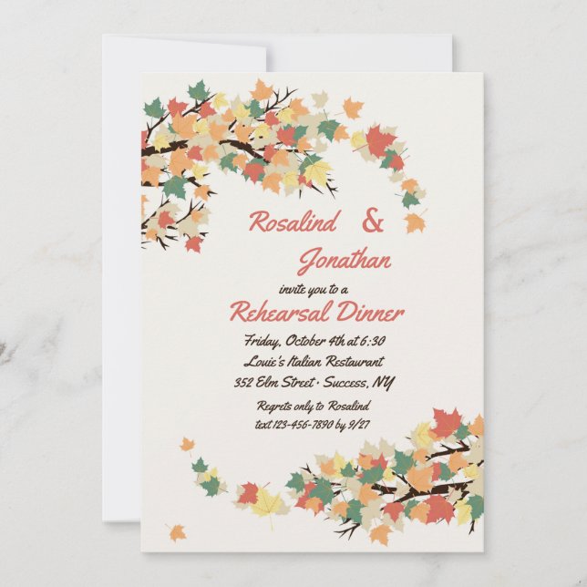 O outono ramifica convite (Frente)