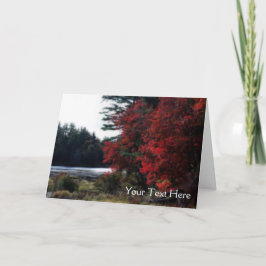 O outono Vermelho deixa Cartão com fotos natural P