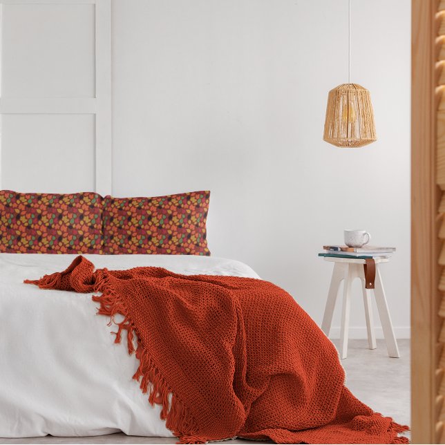 O outono Vibrante deixa padrão multicolorido (Vibrant Autumn Leaves Multi-Colored Dark Pattern Pillow Case)