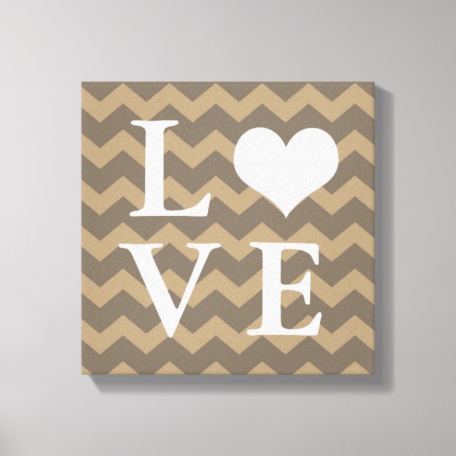 O padrão Chervon ensinou coração AMOR canvas arte (Frente)