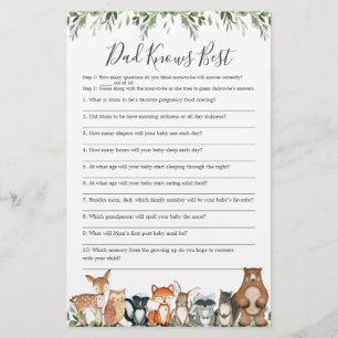 O Pai do Chá de fraldas Woodland Sabe O Melhor Jog