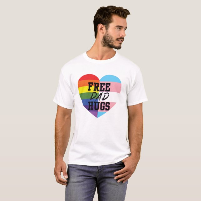 O pai livre abraça a camisa de LGBTQ T (Frente Completa)