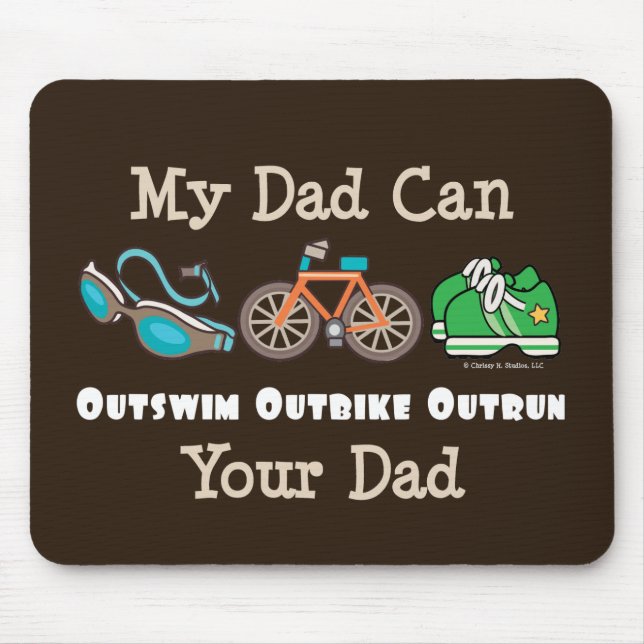 O pai Outswim o Triathlon Outrun Outbike Mousepad (Frente)